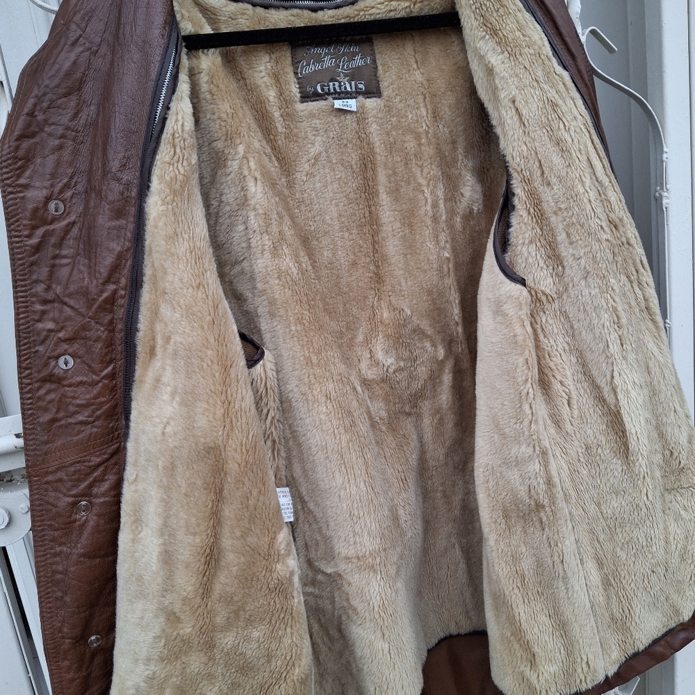 Vintage Cabretta Angel Skin by Grais Leather Vest Lined Jacket Men Size 42L - Picture 9 of 16
